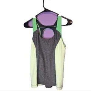 Xersion Womans Athletic Tank Top Green And Gray Size Medium